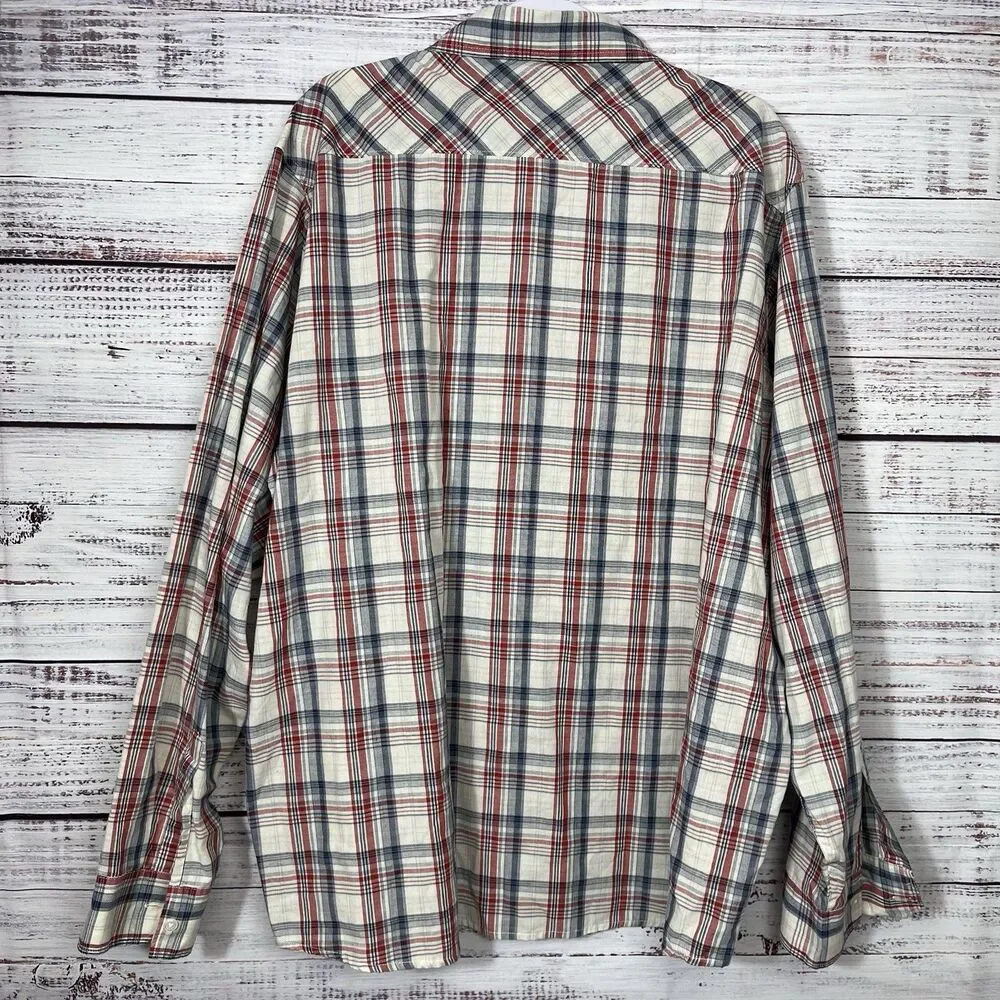 Wrangler Jeans Co 3XL Plaid Cotton Casual Shirt Pearl Snap L/S Western Cowboy